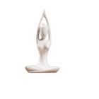 Escultura Yoga Porcelana Branco- Mãos acima da Cabeça (19cm)