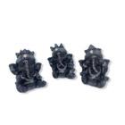 Esculturas Trio Ganeshas Cego. Surdo E Mudo 8 Cm Em Resina - Lua Mística - 100% Original - Loja Oficial