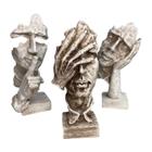 Esculturas Trios Sábios Cego Surdo e Mudo 16cm Patina Resina
