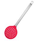 Escumadeira Inox Silicone Cozinha Utensílio Vermelha Concha