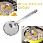 Escumadeira para Fritura Pegador Inox com Pinça e Peneira