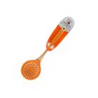 Escumadeira Silicone E Madeira Linha Gourmet Laranja - Casambiente