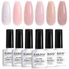 Esmalte de unhas RARJSM Nude Glitter Gel, conjunto de 6 unidades, 7,5 ml Soak off