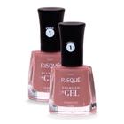 Esmalte Risqué Diamond Gel Cor Espumante Rosé 9,5ml Kit com duas unidades