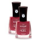 Esmalte Risqué Diamond Gel Cor Rosa Flambado 9,5ml Kit com duas unidades