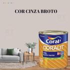 Esmalte Sintético Base Água Coral Coralit 800ml Cor Cinza Brilhante p/Madeiras e Metais e Pintura em Artesanato de MDF