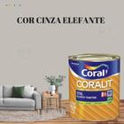 Esmalte Sintético Base Água Coral Coralit 800ml Cor Cinza Brilhante p/Madeiras e Metais e Pintura em Artesanato de MDF