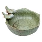 Esmalte verde Bird Bath Wokex Outdoor Ceramic Retro Finish