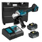 Esmerilhadeira 5 pol 18v DGA504z BL + Carregador DC18RC Bivolt + 2 bat 3ah - Makita