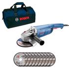 Esmerilhadeira 7'' GWS 2200-180 2200W 127V + 10 Discos e Bolsa - Bosch