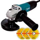Esmerilhadeira Angular 4.1/2 POL 850W M9510B MAKITA MT + Kit Discos