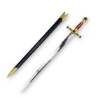 Espada Cerimonial Maçônica Vermelho E Dourada Com Bainha