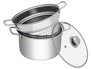 Espagueteira Hercules Inox 4,4L com Tampa - PA101