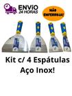 Espátula Aço Inox Kit c/4 (15cm-10cm -8m-4cm) 1,5' 3,0', 4,0', 6,0' Gesso Massa Culinária