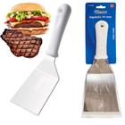 Espátula de Aço Inox com Cabo de Plástico 90mm Cozinha Chapeiro Lanchonete Churrasco Pizza Western