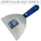 Espátula de Aço Polido Tigre 6" Multiuso Uso Profissional Para Gesso, Massa Corrida ou Drywall P/Pedreiro Gesseiro Pintor