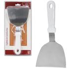 Espátula de Cozinha Degrau de Inox cabo Plástico Branco -4,5''