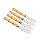 Espátula para manteiga bambu natural luxo 4 pcs lyor