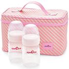 Espectro - Kit de armazenamento de sacos refrigeradores para leite materno - rosa (saco de gelo e 2 garrafas de pescoço largo)