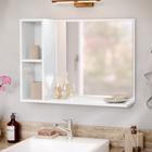 Espelheira armarinho para banheiro com nichos e espelho Bali - Várias Cores