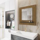 Espelheira de Banheiro Genova Decoração - Cor: Preto Com Ripado - Lojas G2