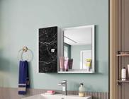 Espelheira de Banheiro Gênova em Madeira Branco Nero 1 Porta Móveis Bechara