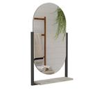 Espelheira Oval Para Banheiro 100% Mdf Estrutura Metalon Ori Cimento - MGM