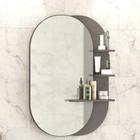 Espelheira Para Banheiro 70 cm com Prateleiras Vicenza BSI Cinza