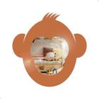 Espelho 25x25cm Decoracao Quarto Infantil Enxoval Bebe Menino Menina Macaco Marrom