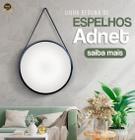 Espelho Adnet 60cm marrom com alça preta - Woodoglass