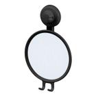 Espelho Anti Embaçante Com Ventosa Para Barbear Banheiro Prático Preto 406PT Future