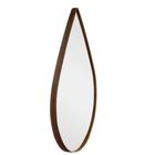 Espelho Banheiro FORMATO OVAL 70cm De Couro Moldura Café