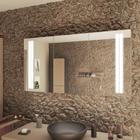 Espelho Banheiro Led 100 x 60 estrutura alumínio Retangulo Bivolt s/ Moldura Prata Touch Luz Ajustável Dimerizável jateado