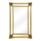 Espelho Cristal Bisotê Rico Entalhes Ouro Envelhecido Luxuos