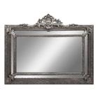 Espelho Cristal Relevo Horizontal Moldura Prata Classic Luxo - LUXdécor