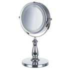 Espelho De Mesa Dupla Face Com Luz Led Aumento 5x Giratório Maquiagem Ótica JM905