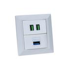 Espelho de Tomada Duplo Chanfrado 1 USB Dados 2Usb 4.9A Br