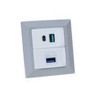 Espelho de Tomada Duplo Chanfrado 1 USB Dados 2Usb 9.0A Cz