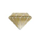 Espelho Decorativo Acrílico Diamante Dourado 75x55cm 1035