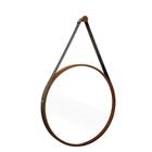 Espelho Decorativo Adnet 40cm Aço Corten com Alça Preta - GO2HOME