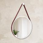 Espelho Decorativo Adnet Redondo 60cm Branco/Café - In House Decor