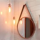 Espelho Decorativo Banheiro Redondo Sala Quarto Banheiro Lavabo 45cm Champagne