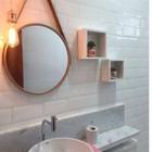 Espelho Decorativo Banheiro Redondo Sala Quarto Banheiro Lavabo 45cm Rose Gold