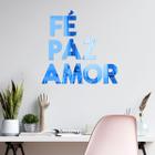 Espelho Decorativo Fé Paz Amor Azul