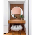 Espelho Decorativo Multiuso Redondo Com Fita Dupla Face Para Quarto Sala Banheiro