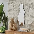 Espelho Decorativo Orgânico com Painel 90cm MDF Preto Fosco