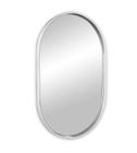 Espelho Decorativo Oval Suspenso Com Moldura Prata 80X50Cm