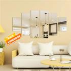 Espelho Decorativo Para Sala de Jantar Kit 6 Peças Retangular Vidro Cristal Reflete IMÁGEM Incrível!