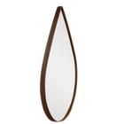 Espelho FORMATO Decorativo OVAL Couro 70cm GOTA Top Café