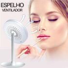 Espelho Iluminador Maquiagem com ventilador Led 5x aumento